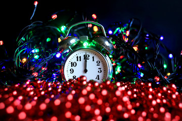 clock on christmas background