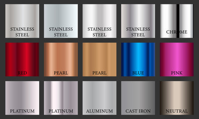 Fototapeta Different metal gradients for design and logo obraz
