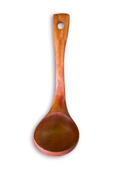 Rustic wooden spoon isolated on White background