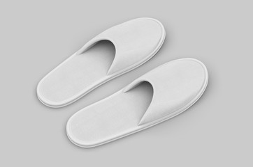 Cotton Cloth Spa Slipper For Branding. 3d render illustration.