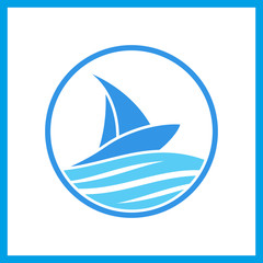 Abstract yacht and boat logo template. Sailing symbol.