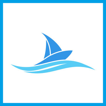 Abstract yacht and boat logo template. Sailing symbol.