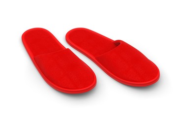 Cotton Cloth Spa Slipper For Branding. 3d render illustration.