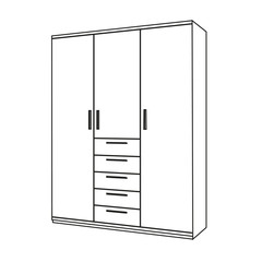 cupboard contour vector illustration isolated