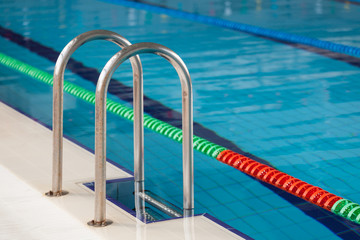 Fototapeta na wymiar Detail from swimming pool with swim lanes