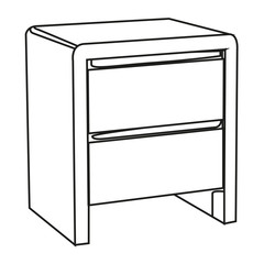 nightstand contour vector illustration isolated