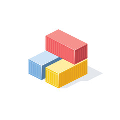 Naklejka premium Containers vector 3d isometric, color web icon, new flat style. Creative illustration design, idea for infographics.