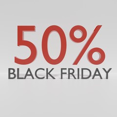 Black friday 3d text minimal discount