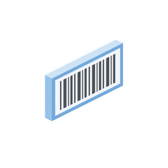 Barcode vector 3d isometric, color web icon, new flat style. Creative illustration design, idea for infographics.