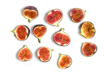 Fresh figs on a white background