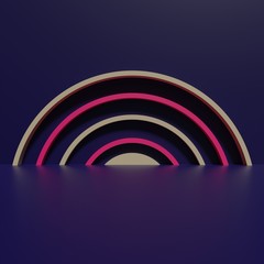 Obraz premium Abstract room wall blue dark and pink