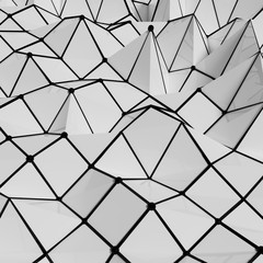 Abstract background surface white polygons 3d