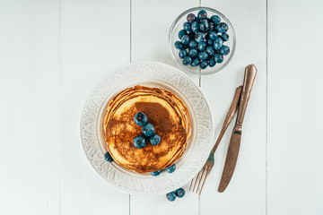Blueberry And Ricotta American Pancakes