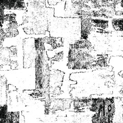 Worn down wallpaper pattern design. Broken plaster and grunge damask effect. Distressed overlay texture design. Vector illustration. Eps10.