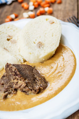 Czech Beef tenderloin and cream sauce