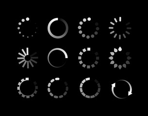 Loader icon vector circle button. Load sign ymbol progress bar for upload download round process