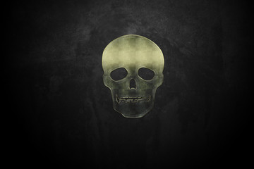 skull on black background