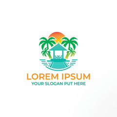 Obraz premium Creative & Modern Travel beach logo design template vector eps for traveling Or beach property company, business Or industry purpose ready to use