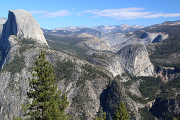 Glacier Point, an overlook with a commanding view of Yosemite Valley, Half Dome and Yosemite Falls