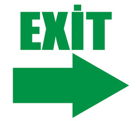 Fototapeta premium green exit sign, right, left, up, down, exit signs vector artwork