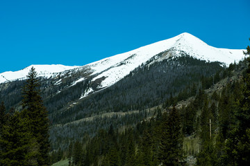 Snow mountain in the summer