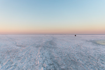 winter landscape with sea and sky