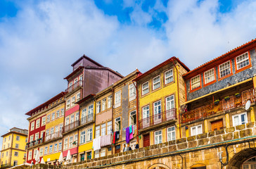 colorful houses in Porto, Portugal
