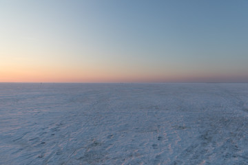 winter landscape with sea and sky