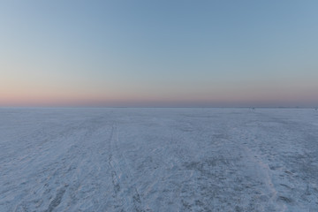 winter landscape with sea and sky
