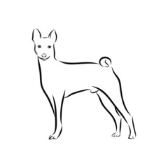 silhouette of a dog, African dog sketch 