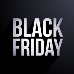 Obraz premium Black Friday Light Letter Text Shadow On Dark Wall