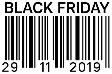 Black Friday Barcode Date November Sale Sticker