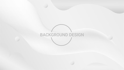 Abstract white wallpaper, minimal background with fluid shape composition.
