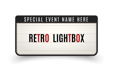 Retro lightbox billboard vintage frame. Vintage banner light box. Cinema or show signboard decoration advertise