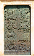 detail of the cathedral in Orvieto Umbria Italy