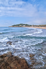 Fototapeta na wymiar vista de la playa Arrabasada en Tarragona (España)