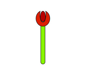 vector simple icon, with flower shape