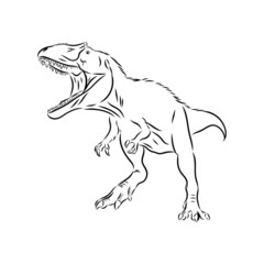 vector illustration of dinosaur sketch, 