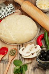 Ingredients for a healthy pizza