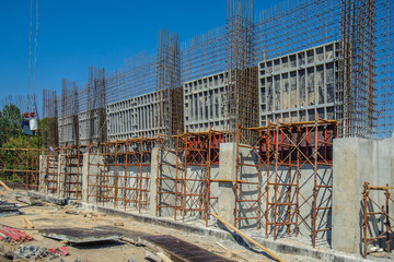 Crane and formwork on bridge construction