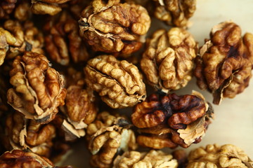 peeled whole kernels of walnuts harvest