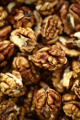 peeled whole kernels of walnuts harvest