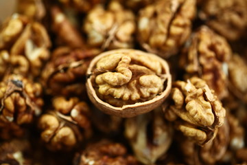 peeled whole kernels of walnuts harvest