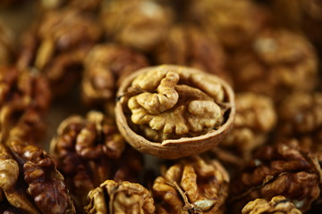 peeled whole kernels of walnuts harvest