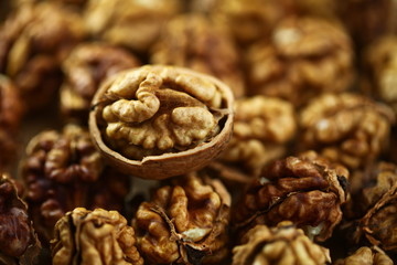 peeled whole kernels of walnuts harvest