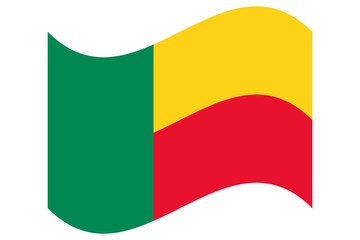 Wave Flag of Benin Vector illustration eps 10