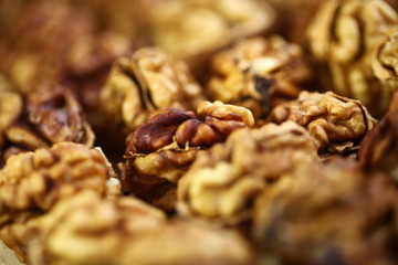 peeled whole kernels of walnuts harvest