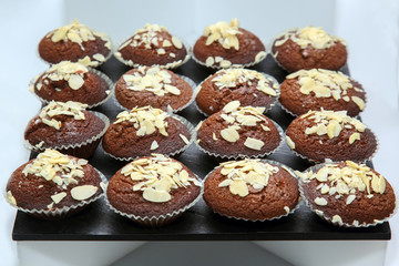 Delicious cakes cupcakes on the table