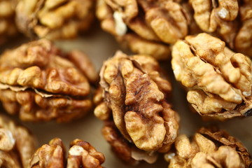 peeled whole kernels of walnuts harvest