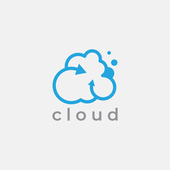 Cloud Logo template. Grow. Arrow. growth bar. Business and Consulting.
